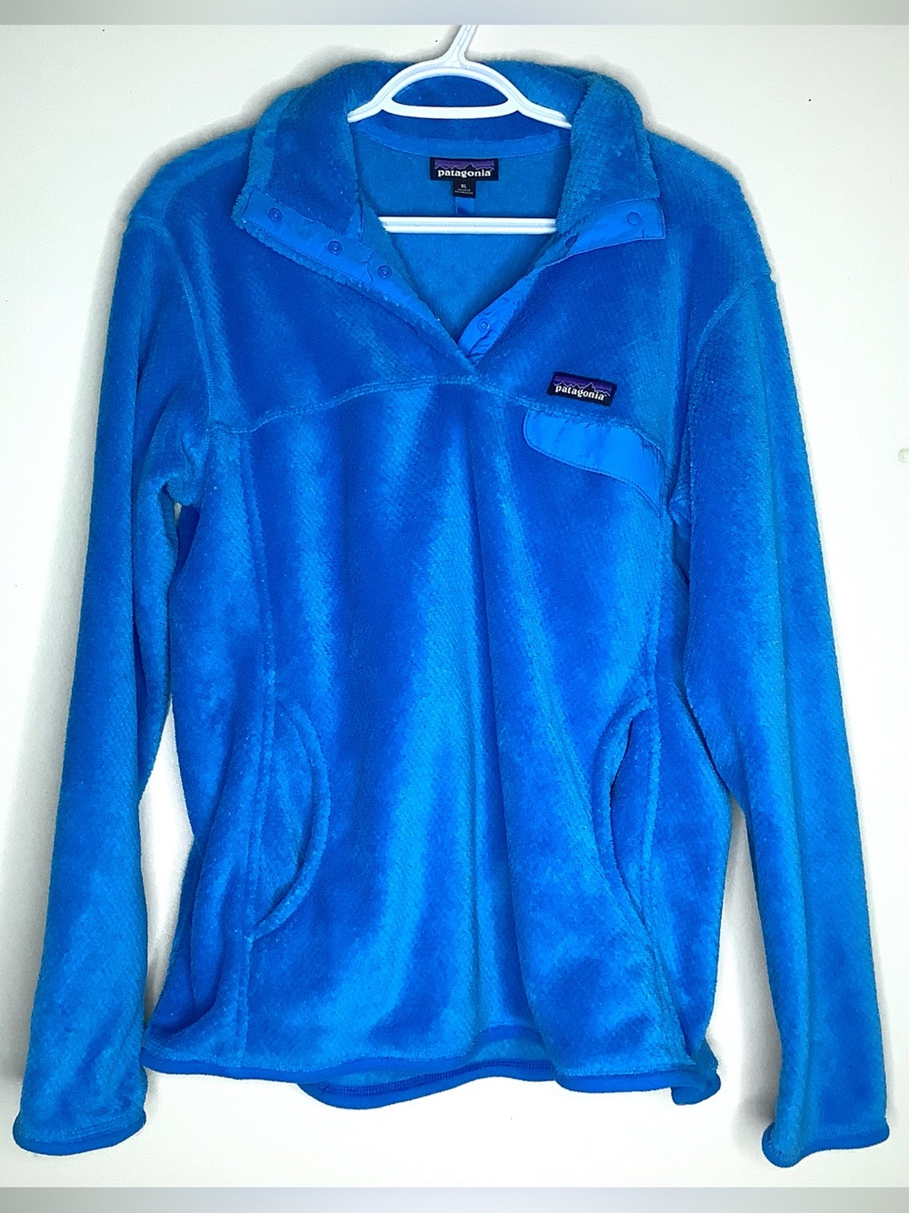 < Women’s Patagonia Re-Tool Snap-T Blue Fleece Pullover Size XL >